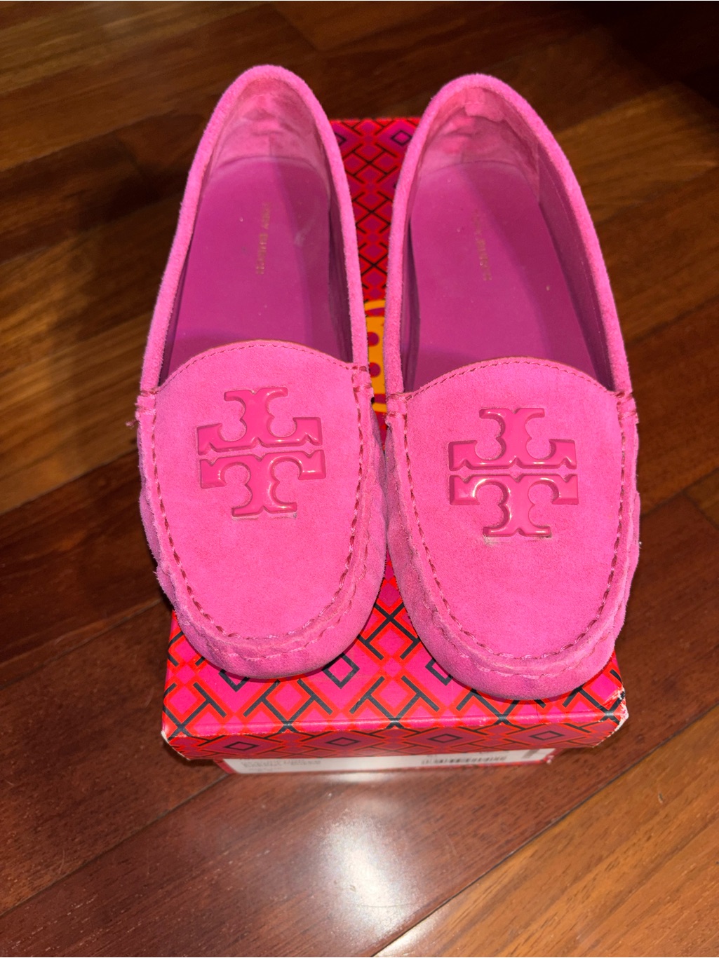 Tory Burch Hot Pink Suede Driving Loafers